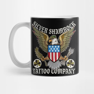 Silver Shamrock Tattoo Company Patriotic Eagle Shop Logo Mug